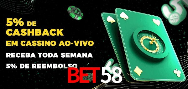Promoções do cassino ao Vivo bet58